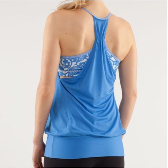 Lululemon No Limits Tank Porcelaine/Beachy Floral White 6